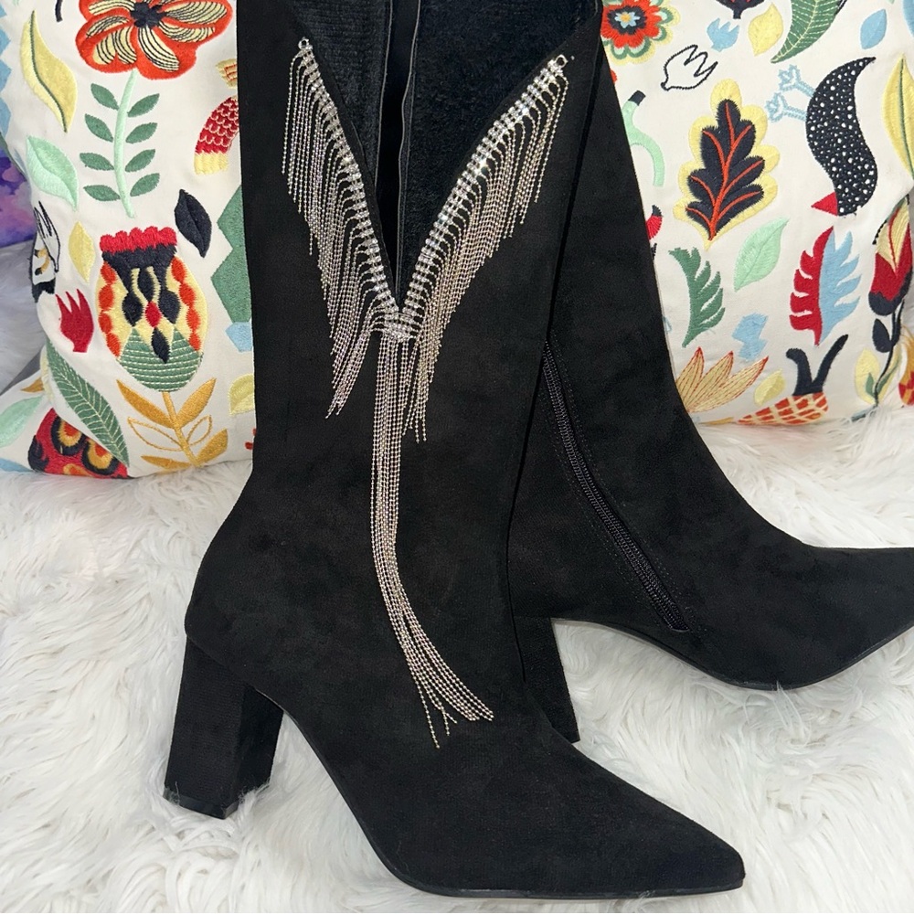 Rhinestone Fringe Cowgirl Boots - Picture 3 of 14